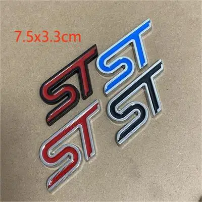5X 3D Metal ST emblema trasero del coche insignia pegatina cromada para FIESTA FOCUS MONDEO estilo de coche