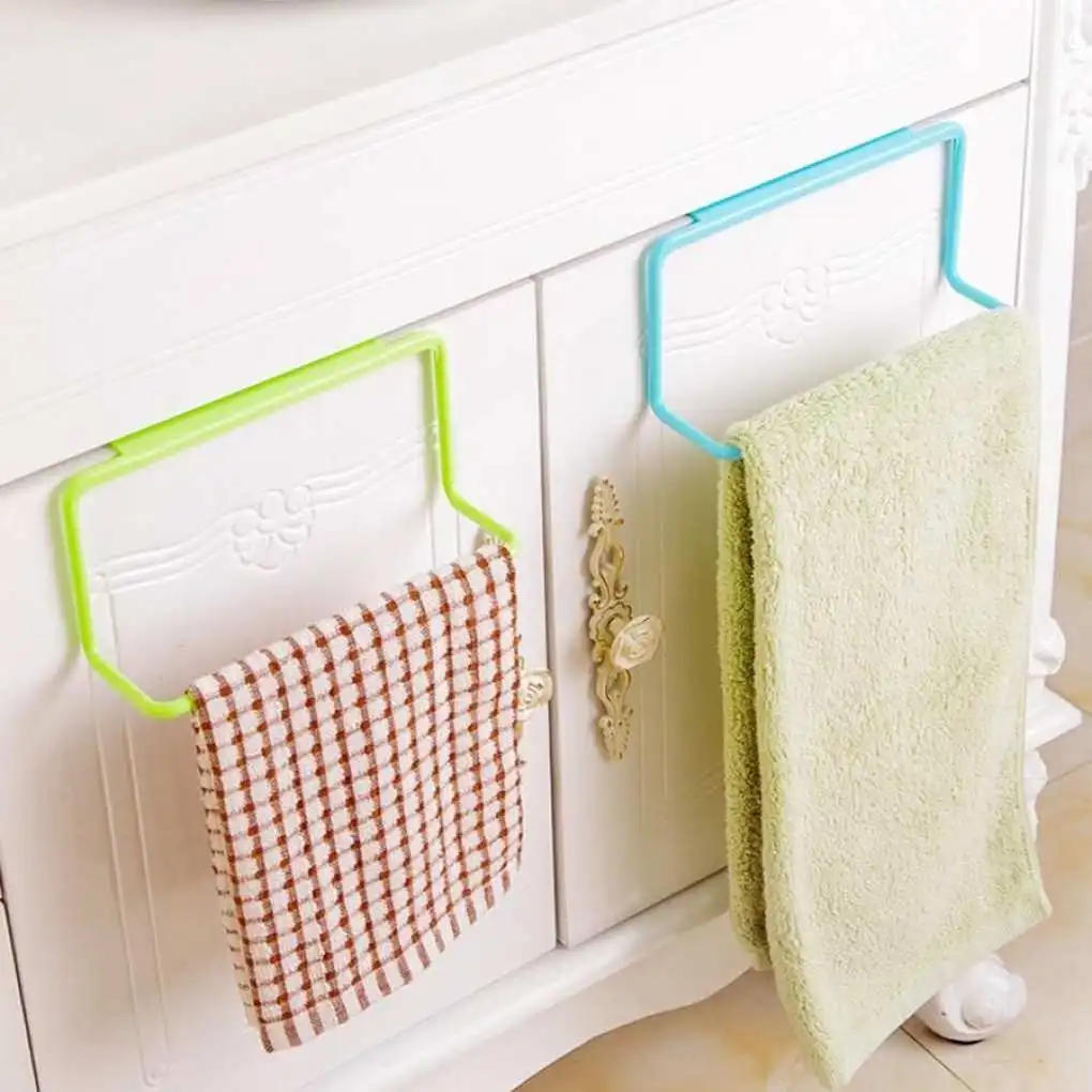 Plastic Towel Rack Hanging Holder Organizer Bathroom Kitchen Cabinet Cupboard Hanger