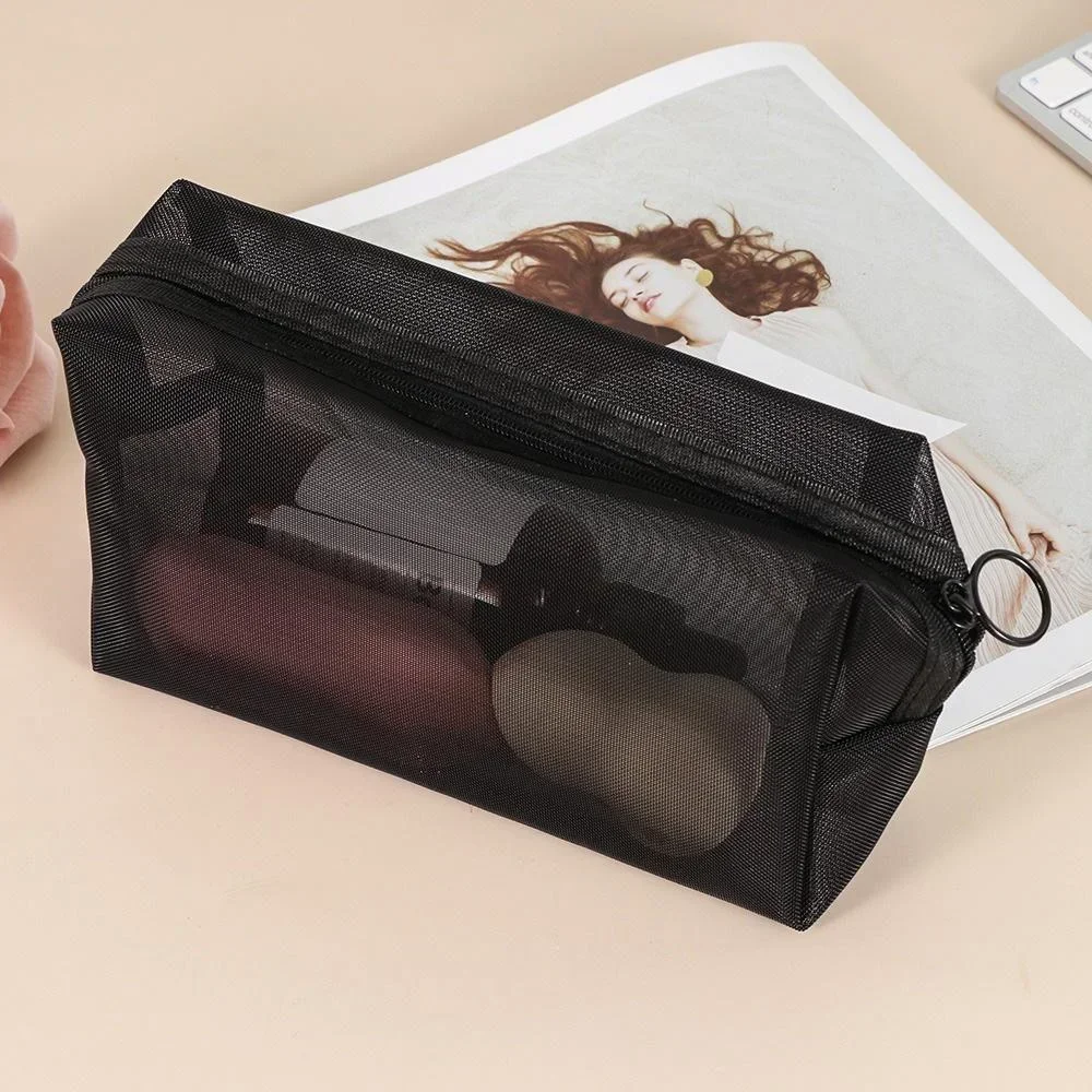 Borsa per cosmetici da donna e da uomo - Borse da viaggio nere trasparenti alla moda, piccole e grandi, per organizer da toilette e custodia