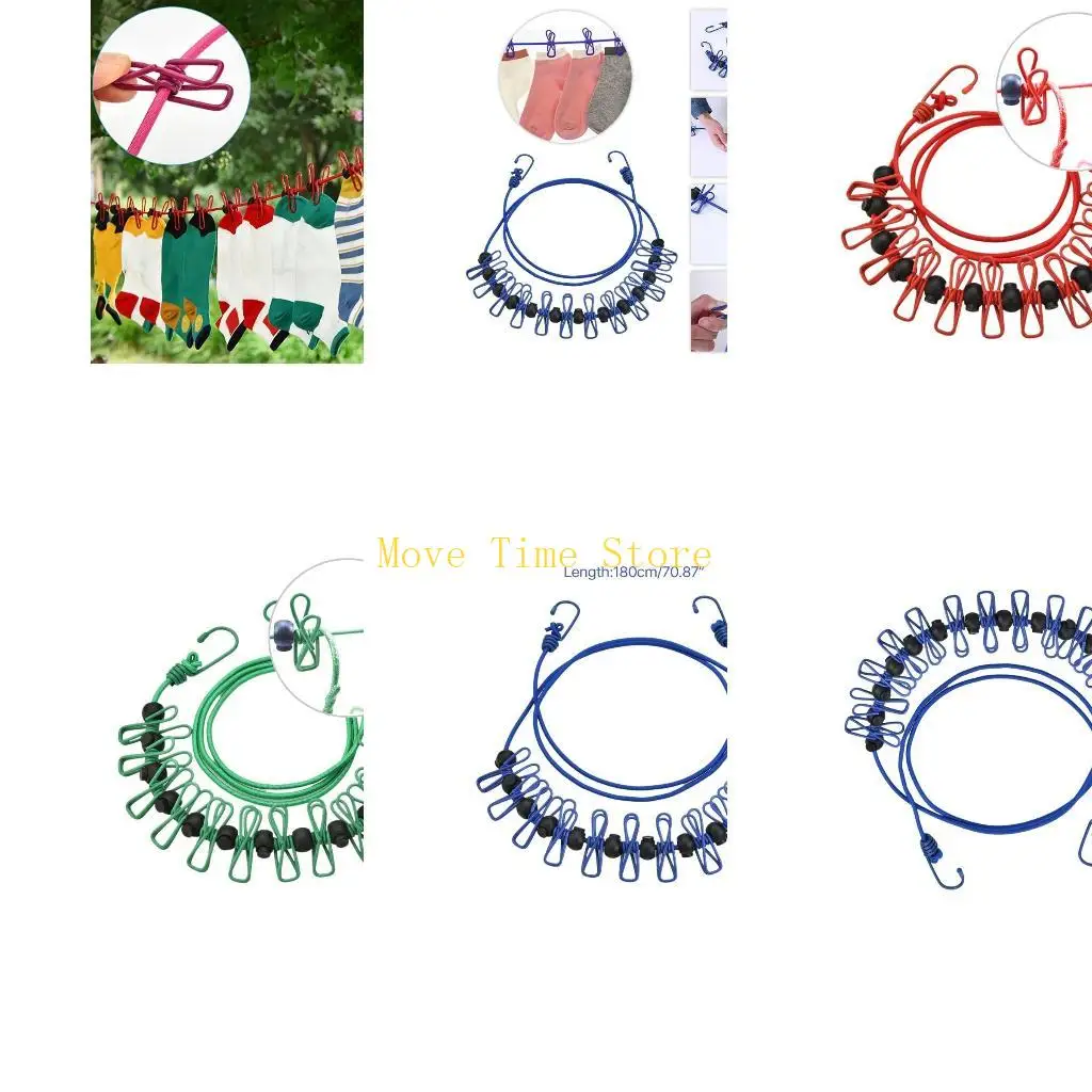 

92ME Выдвижная линия для белья с 12 зажимами для одежды, линия для сушки белья