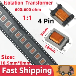 5x SMD 4 Pin ED8 Permalloy Audio Transformer 2H 200Hz-20KHz Impedance Ratio 600:600 ohm 1:1 Isolation Transformer Digital Signal