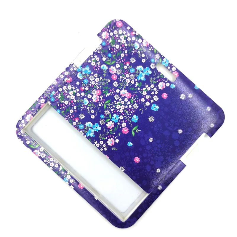 Purple Flowers Retractable Badge Lanyard Nurse ID Business Work Card Badge Holder Office Student Clips Card Cover Holder Bag