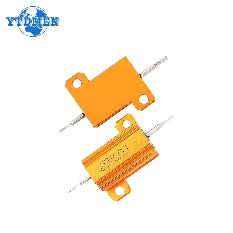 1PCS Aluminum Power Metal Shell Case Wirewound Resistor 10W 25W 50W 100W RX24 0.1~1Kohm 8 10 50 1K Ohm Resistance Load Resistors