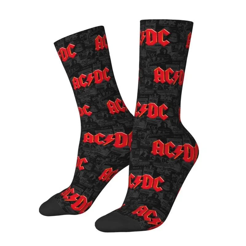 AC DC-Chaussettes provoqué vintage pour hommes et femmes, Chaussettes fantaisie, RapMetal Rock, Chaud, Mode