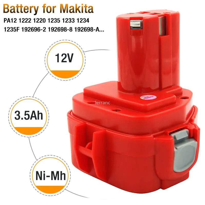 

12V 3500mAh Ni-Mh 3.0Ah Rechargeable Battery for Makita Cordless Drill 6270D 6271D PA12 1220 1222 1234 1235F 192598-2 193981-6