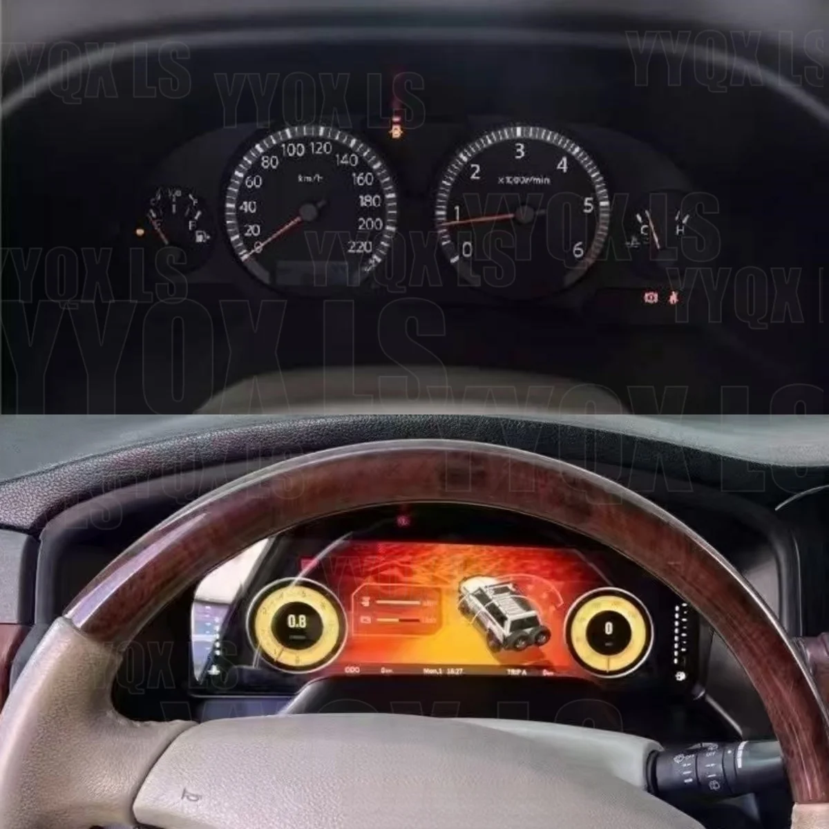 12.3 Inch LCD Speedometer For Nissan Y61 Car Dashboard Digital Cluster Virtual Cockpit Instrument Display Panel Car Accessory