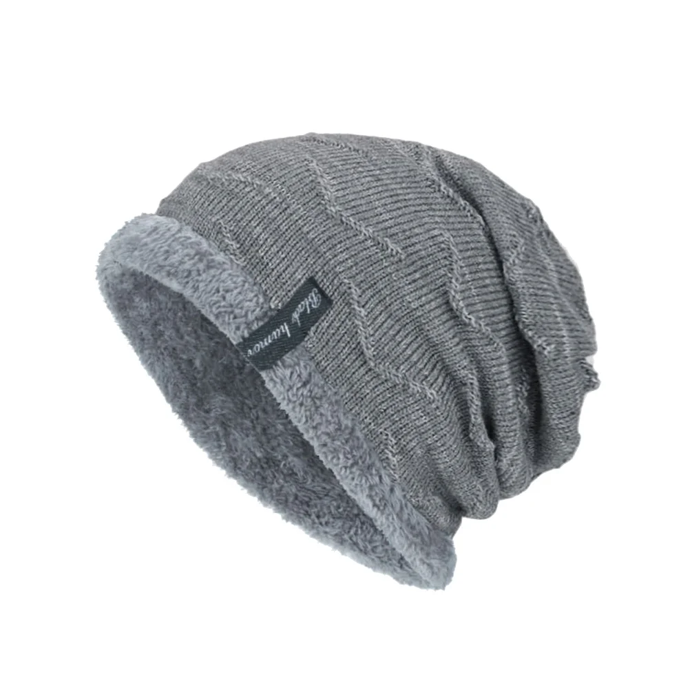 

Grey Men's Winter Beanie Thick Insulated Warm Hat for Outdoor Use Comfortable Fit No Pressure Mark Winter Beanies
