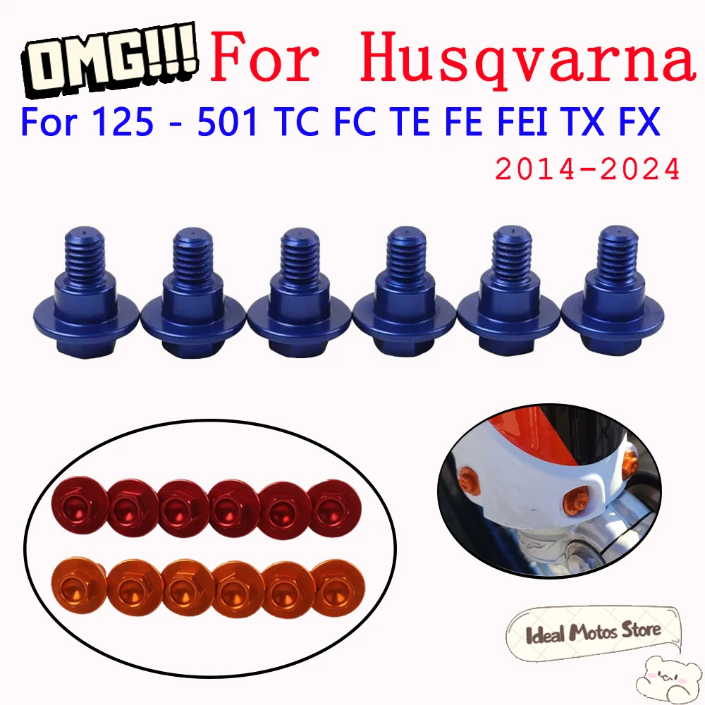 

For Husqvarna 50 65 85 125 150 250 300 350 450 501 FE FS TX FX 14 - 24 Motorcycle Accessories M6*12 Front Fork Guard Bolt Screws