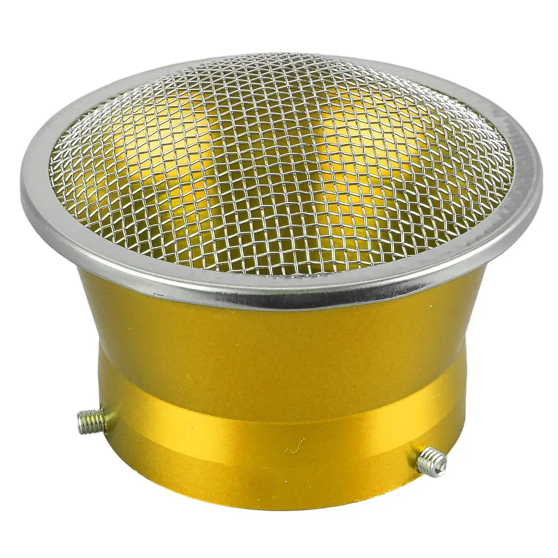 63mm ID Gold Motorcycle Carburetor Velocity Stack Air Filter Cup With Mesh Screen