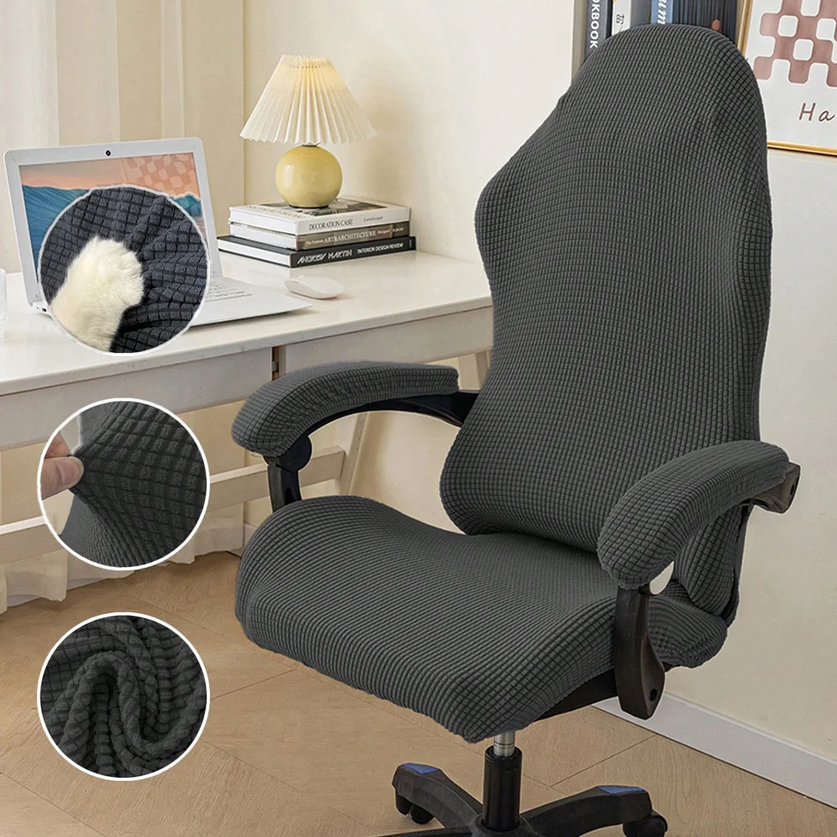 Housse de chaise de jeu 1 pice, housse de chaise de bureau Anti-chat, housse de sige d'ordinateur, housse de protection amovible et lavable pour chaise de bureau