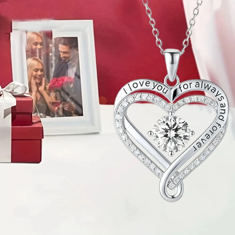 Collares eternos para mi amor, corazón de doble capa, te amo para siempre, collar para mujer, novio, esposa, regalo del Día de San Valentín