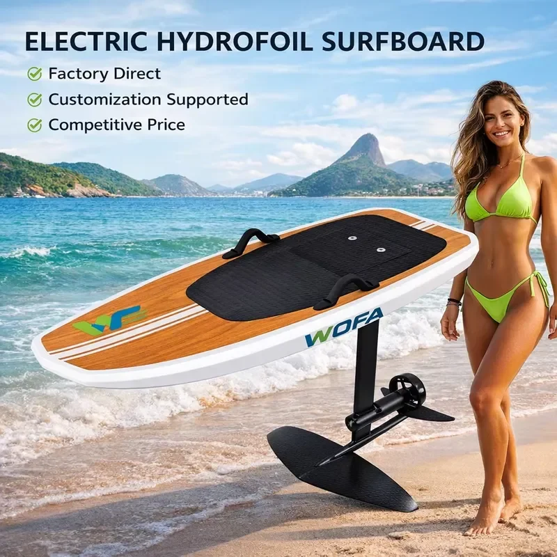 Carbon Fiber Electric Hydrofoil Surfboard for Single Person Use with Motorboat