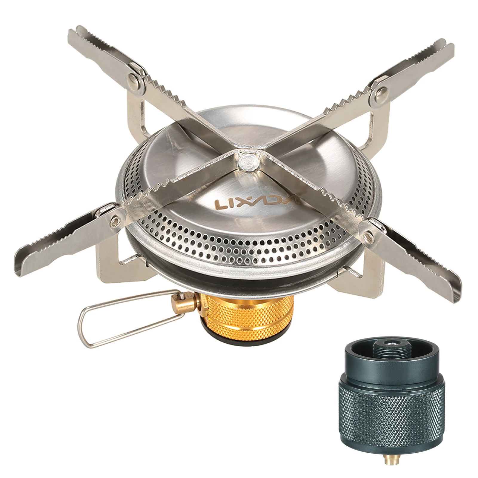 Lixada Ultralight Portable Outdoor Camping Gas Stove with Gas Tank Adapter Converter Hiking Backpacking Picnic Cooking Stove