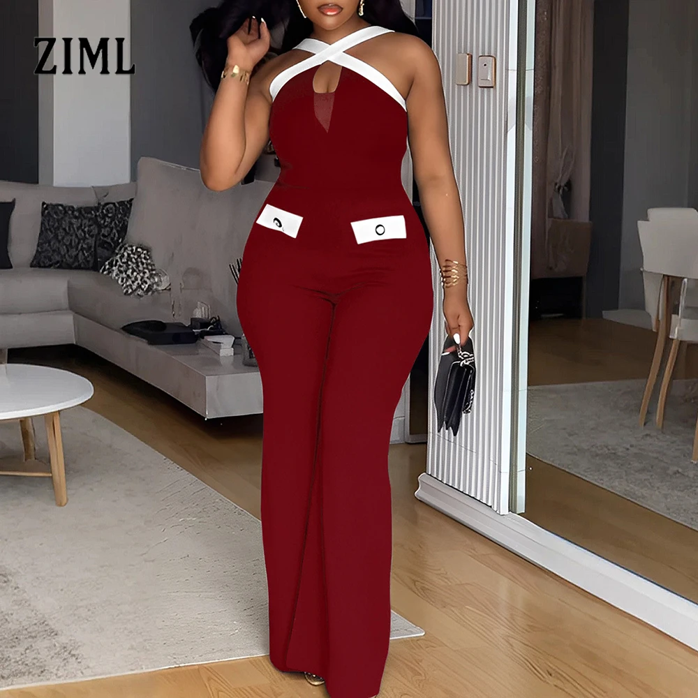 

ZIML хит цвета сексуальный утягивающий комбинезон для женщин с круглым вырезом без рукавов с высокой талией темпераментный комбинезон женский модный стиль новый