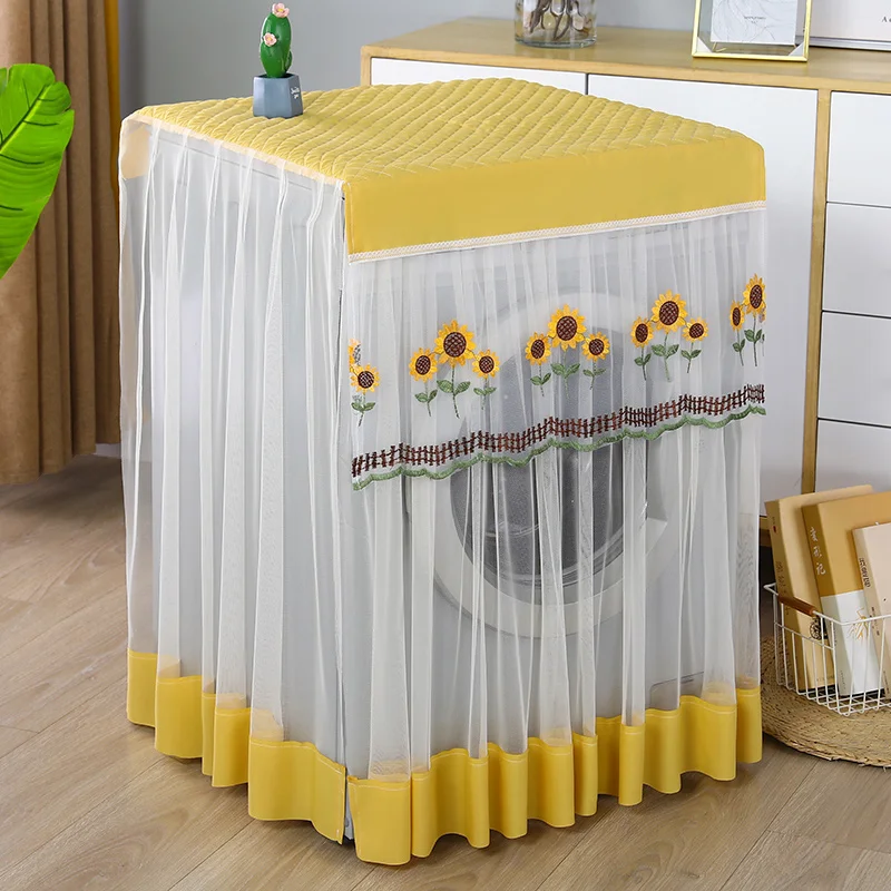 

Modern Simple Style Washing Machine Cover Cloth Lace Fabric Dustproof Sun Protection Wave Drum Automatic Refrigerator Cover T...