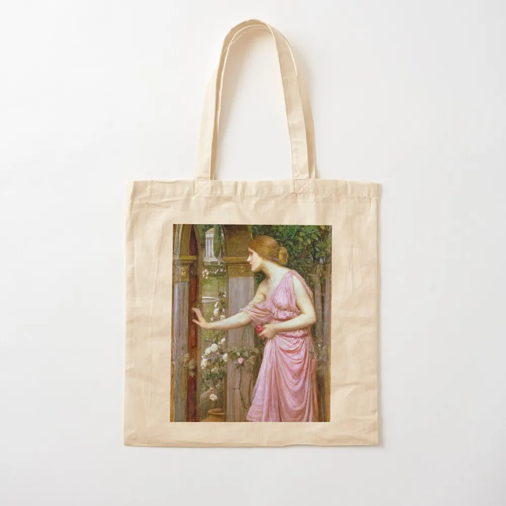 Psyche Entering Cupid's Garden - John William Waterhouse Tote Bag shopper bag women bags luxury women Canvas Tote Bag