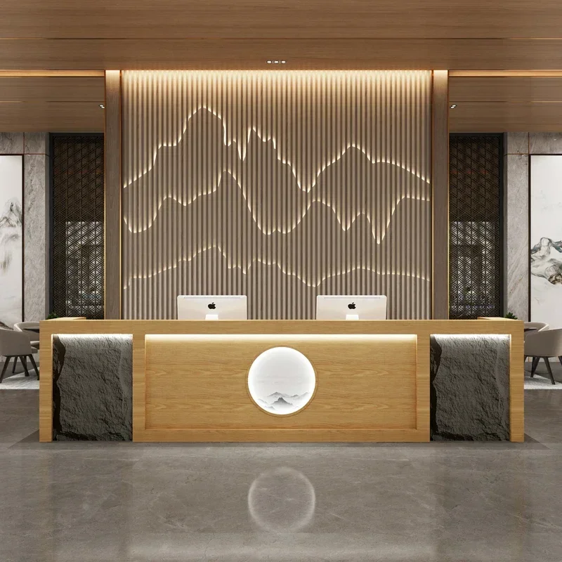 

Checkout Reception Desks Restaurant Service Counter Podium Church Wooden Reception Desks Modern Bancone Salon Furniture
