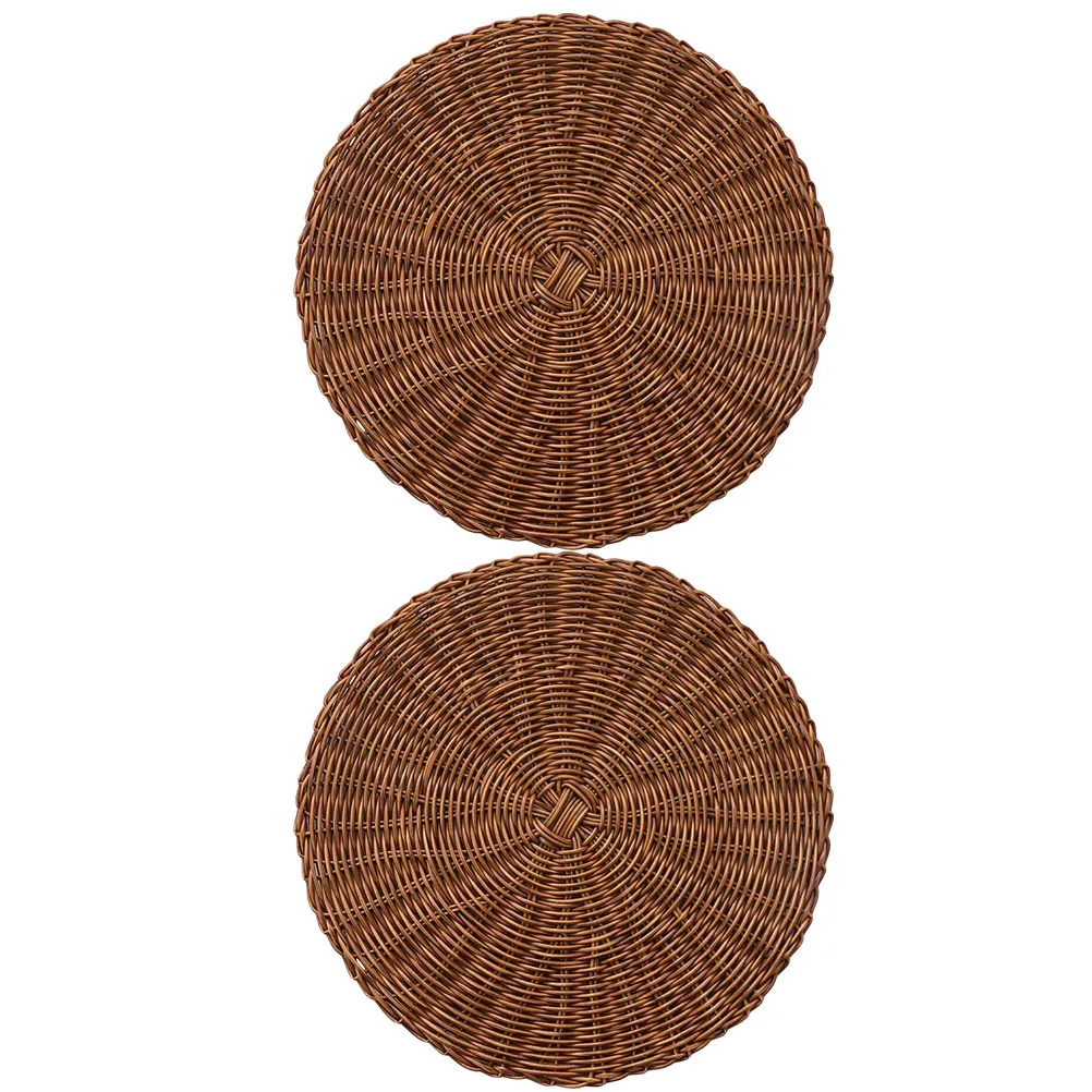 

Набор круглых плейсматов (8 шт.) с плетеным дизайном, термостойкие, нескользящие, защита от ожогов, для чашек, тарелок, мисок