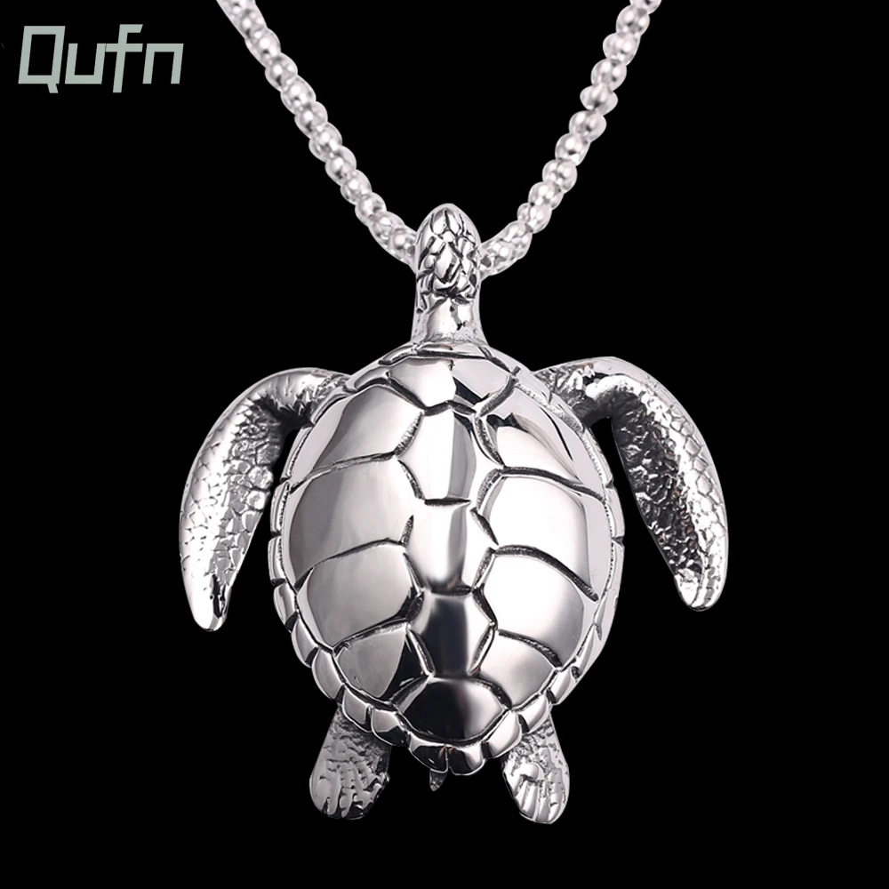 Cute Funny Silver Color Sea Turtle Pendant Necklace Trendy Vintage Animal Jewelry Necklace for Women Accessories Gifts