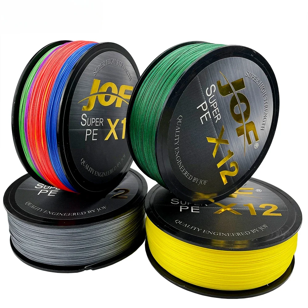 JOF X12 Braided Fishing Line 100M 12 Strands 4 Colors Multifilament Saltwater PE Line 22.5 25 30 39 50 65 77 92LB Big Game Pesca