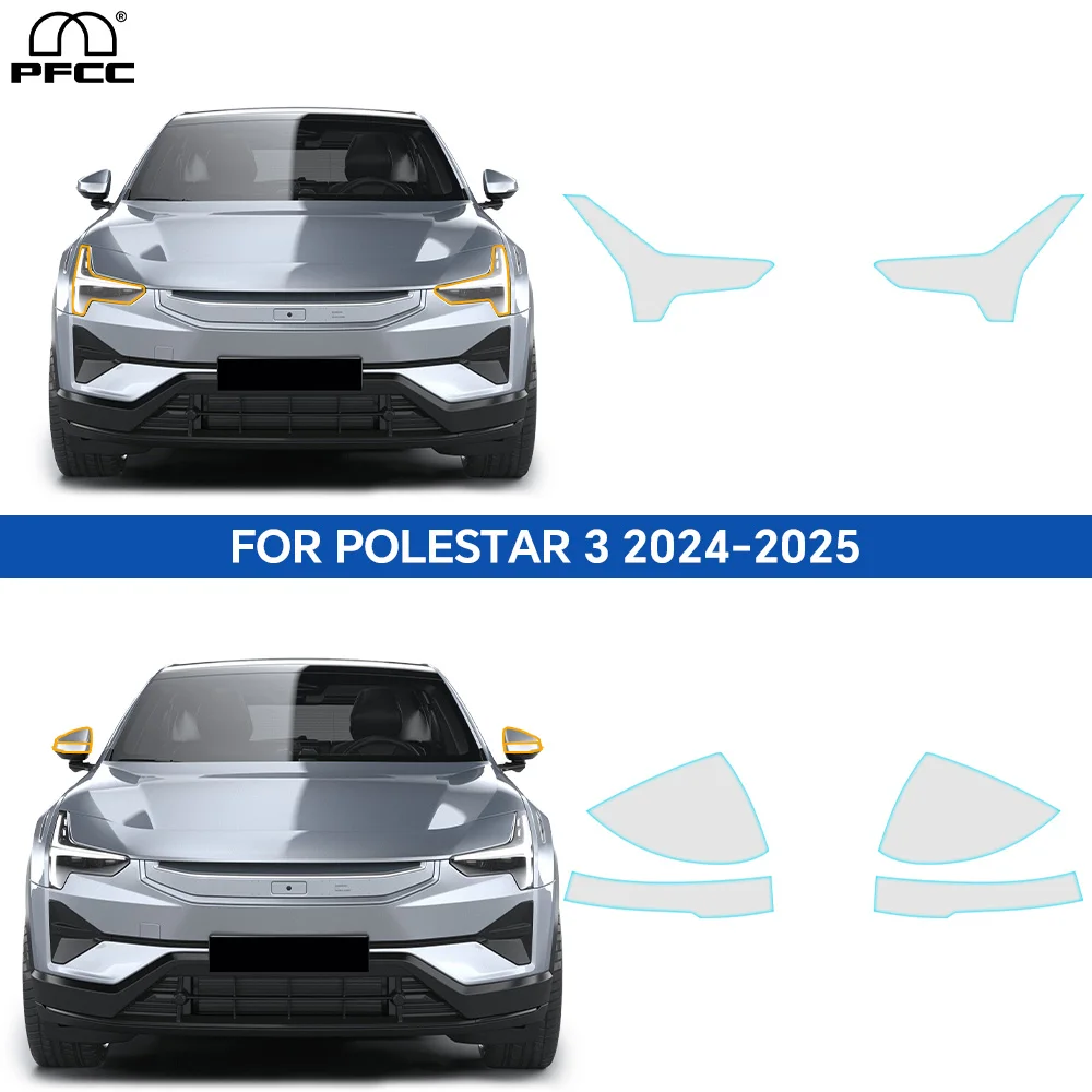 

PPF For Polestar 3 2024 2025 Car Headlight Rearview B C Pillars Precut Sticker Paint Protection Film Anti-Scratch TPU Clear