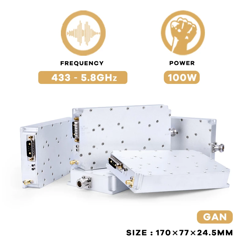 Modulo di blocco dei segnali 100W 47dBm 433MHz-6G per DJI Drone FPV UAV C-UAS amplificatore di potenza RF segnali GPS modulo dispositivo di schermatura