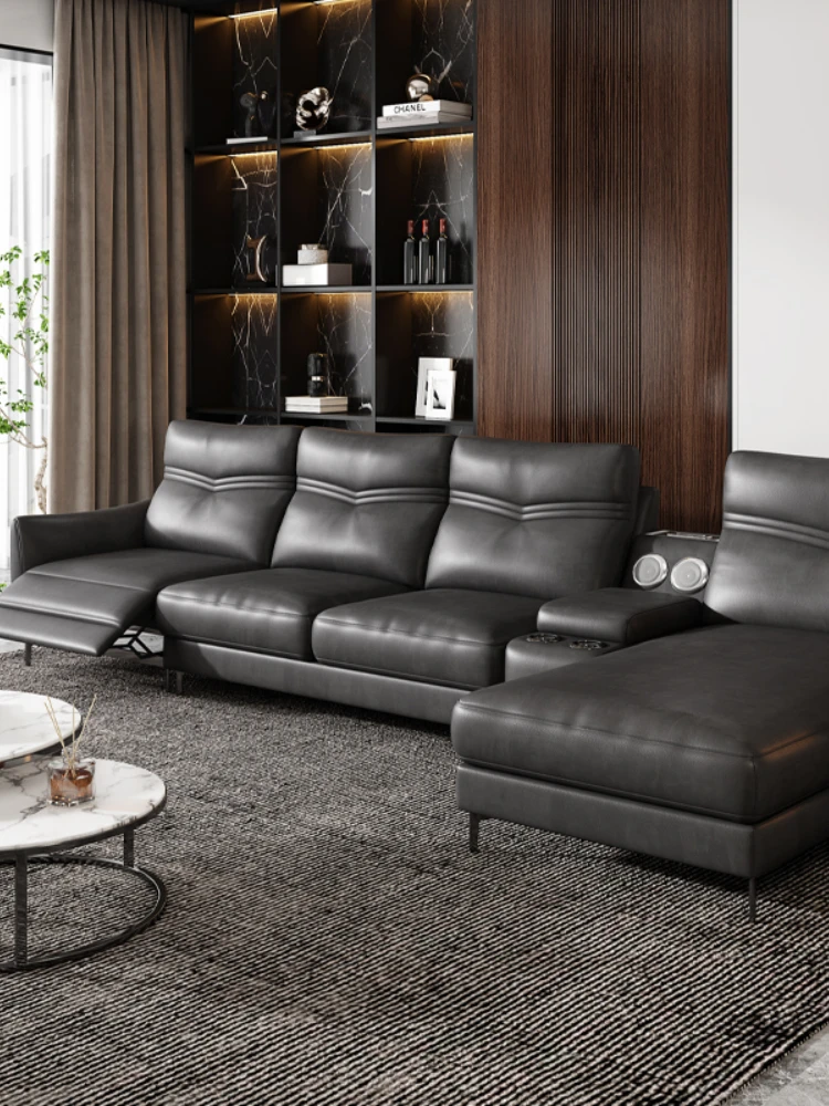 Electric Functional Sofa Living Room High Quality Light Luxury Modern Leather Sofa 2022 New Italian Princess Sofa