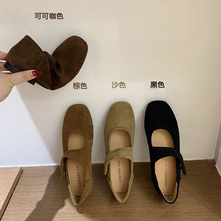 

Shoes Woman Flats Square Toe Autumn Dress Retro Fall Ballerinas Mary Janes Shoes Woman Flats Autumn Square Toe Dress Ballerinas