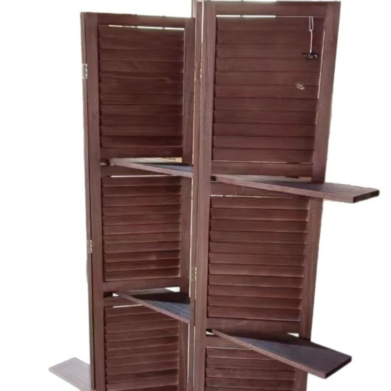 

Solid wood screen, partition living room entrance with baffle, simple modern folding, mobile entry door to block the back