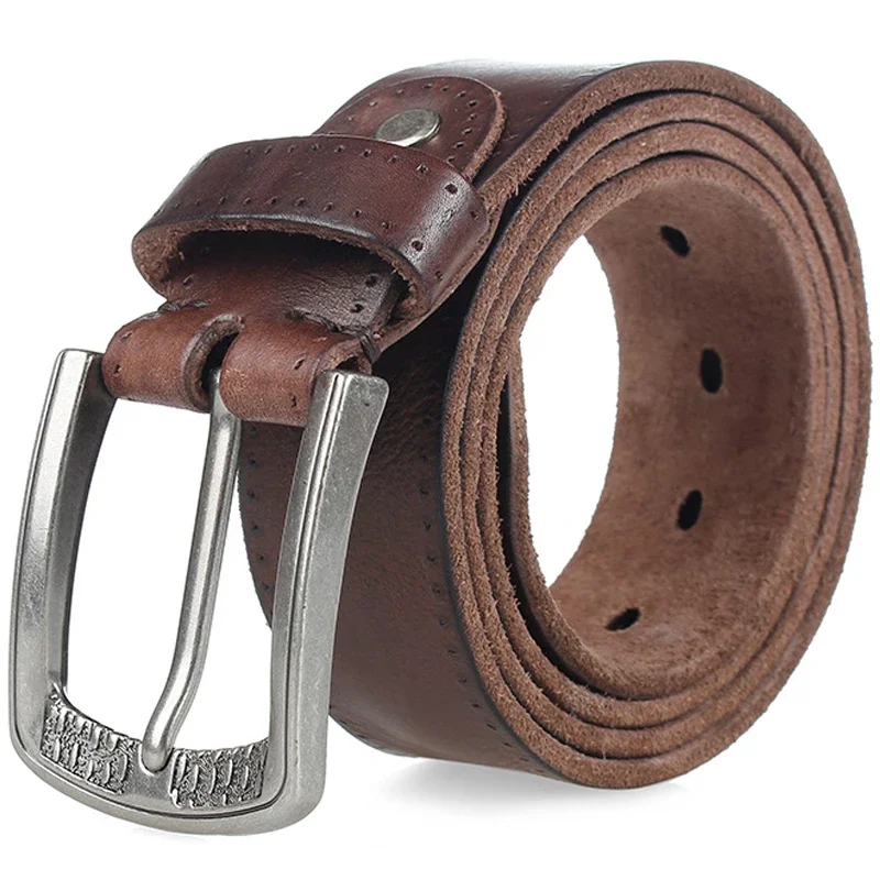 

Men's Genuine Leather Belt 1.5 Inch Wide Classic Dress Belt for Jeans Durable Waistband with Timeless Accessory for Daily Wear