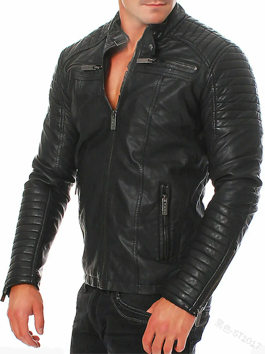 Men\'s Leather Clothes New PU Leather Clothes Large Leather Coat Leisure Motorcycle Leather Jacket