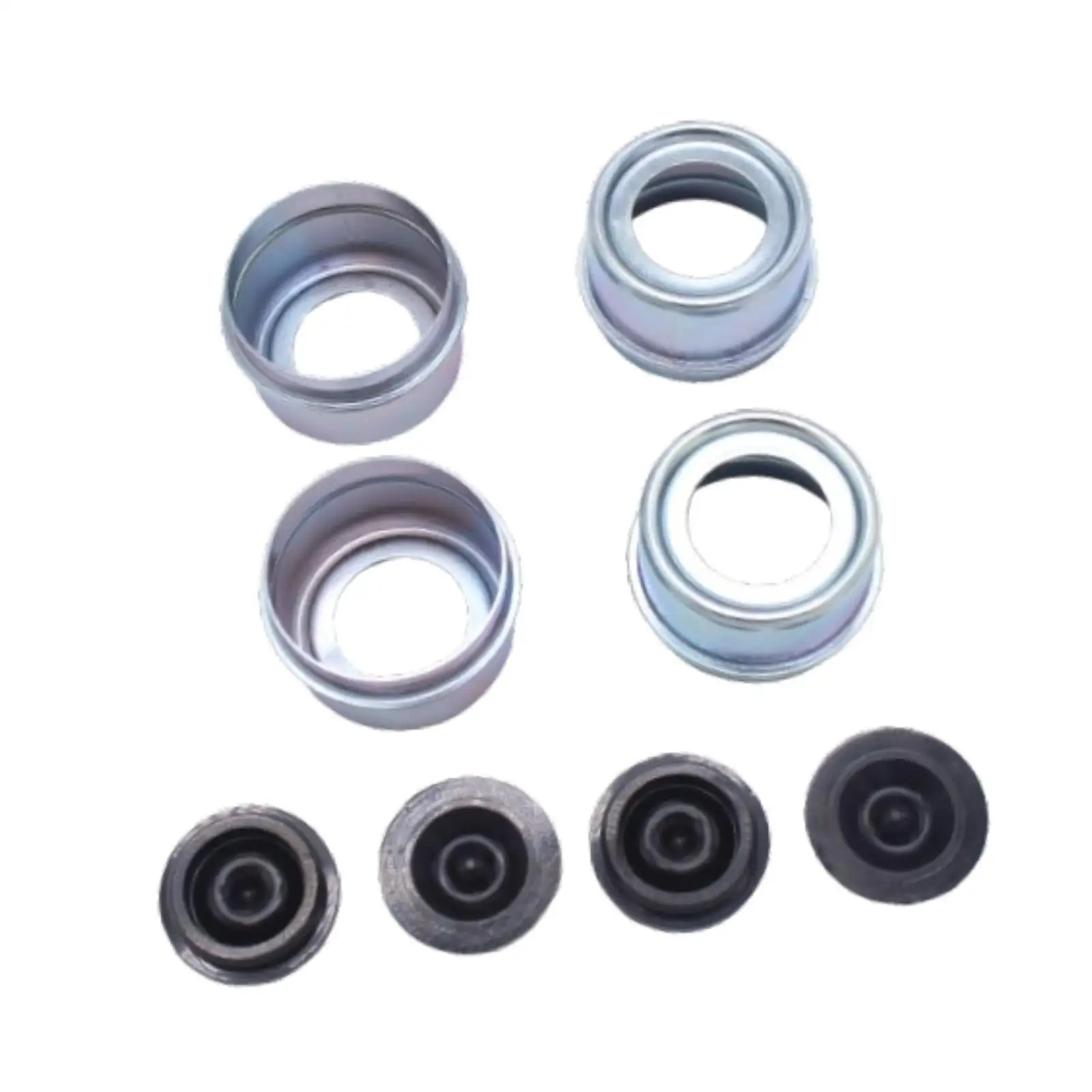 

Trailer Hub Cover Dust Cap Cup with Plugs for Standard Axles Spare Parts Bearing Center Replacement