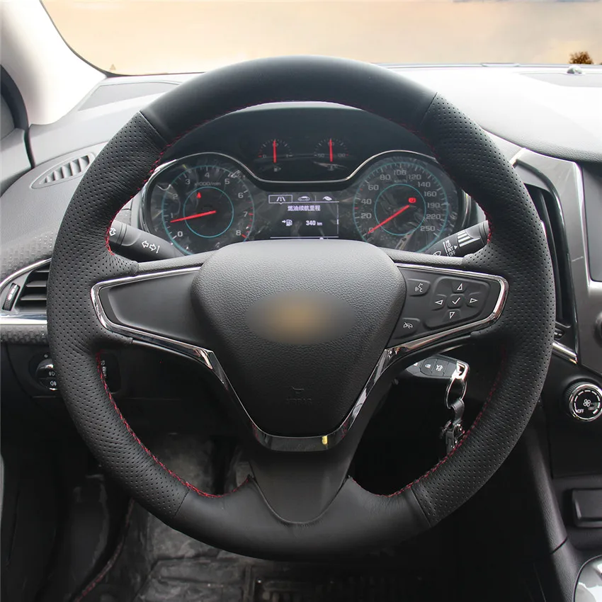 

Hand-Stitch Non-slip Suede Leather Car Steering Wheel Cover for Chevrolet Cruze 2015 Volt 2016 2017 Interior Accessories