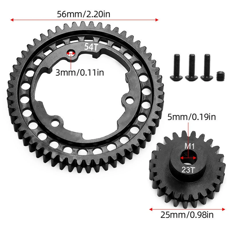RC Car Upgrade 54T+23T Gear Kit for 1/5 1/7 XO-1 1/10 1/10 E- 2.0VXL RC Car Accessories