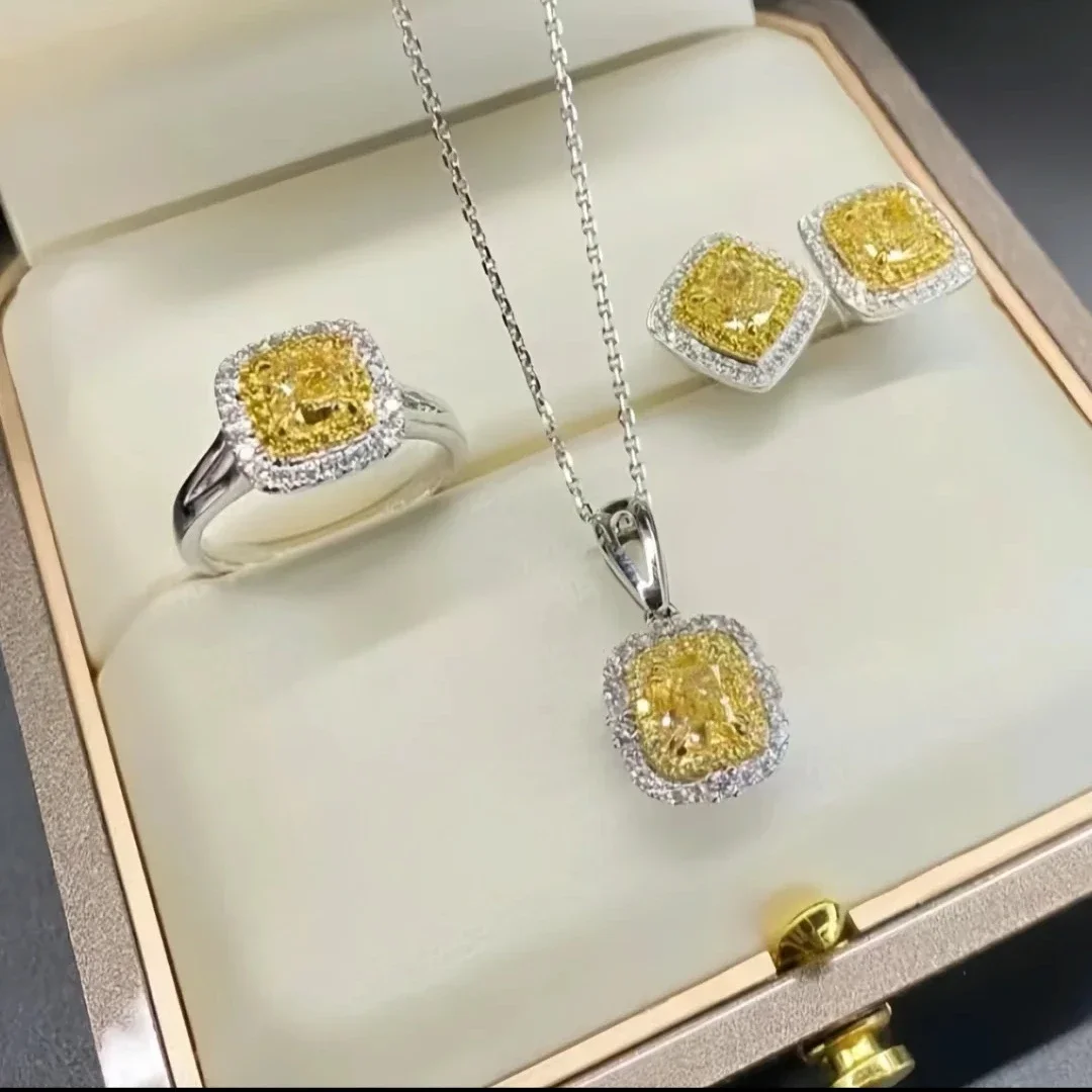 FCGJHW Jewelry Fancy Colored Diamonds Yellow Lab Grown Diamond Wholesale Women Birthday Wedding Party Gift 2026
