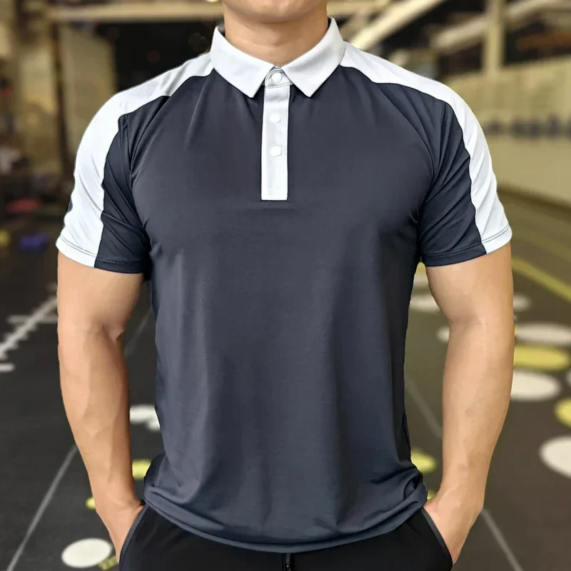 Men's Tennis Casual Top Male Baseball Breathable Short Sleeves Outdoor Running Sweatshirts Men Workout Muscle Fit Shirt