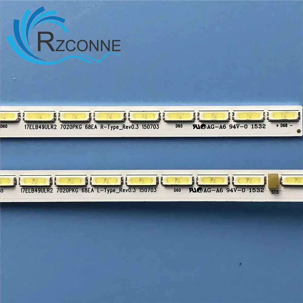 LED Backlight strip 68 Lamp For 17ELB49ULR2 7020PKG 68EA VES490UNEL-2D 49UA8900 .49TU6060 49UB7950 49UA9400 49UB9300