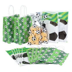 6/10/20/25/50pcs Soccer Party Favors Bag Football Theme Candy Bags with Twist Ties Gift Packaging Bags Kids Birthday Party Decor