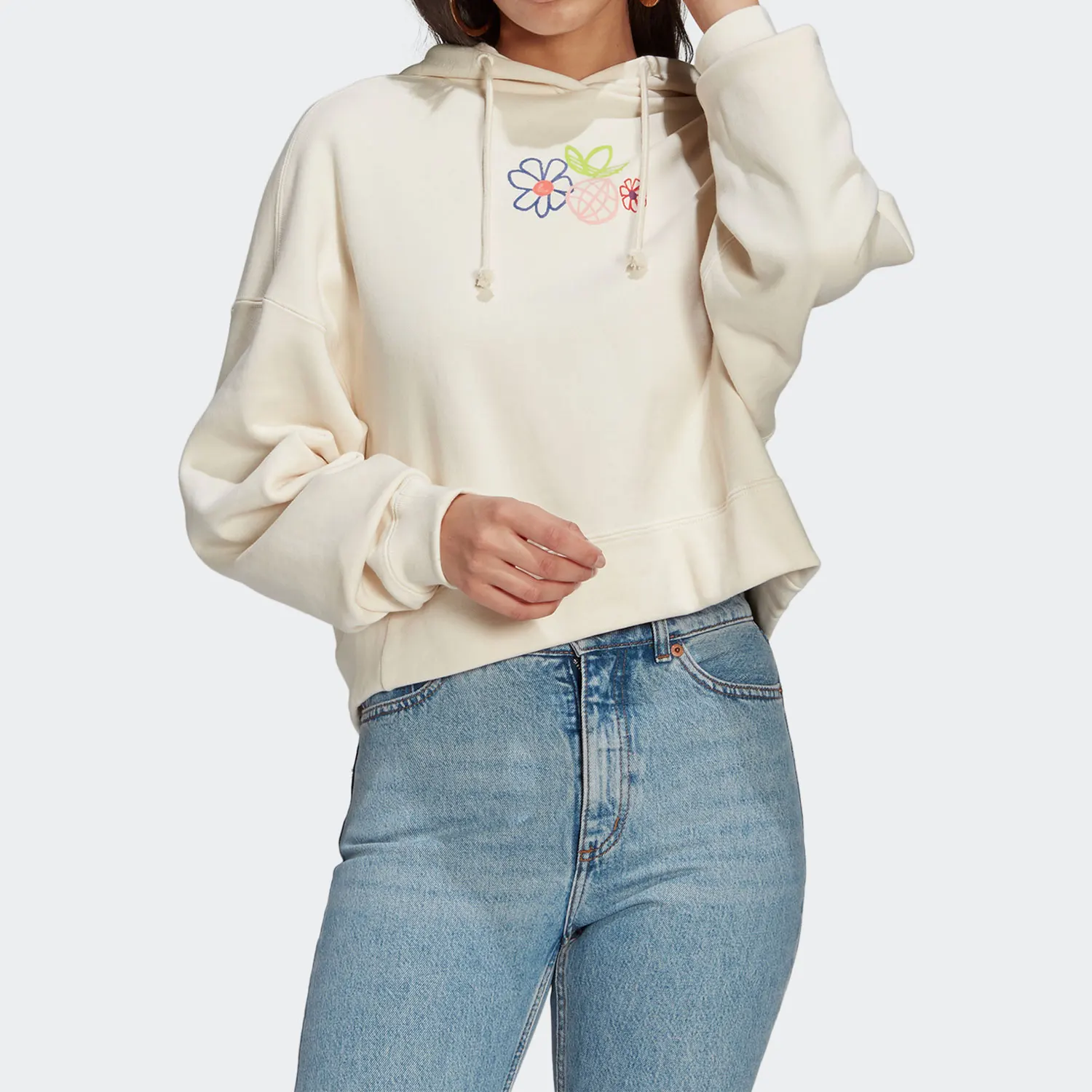 

Adidas genuine Adidas Originals Women's Printed Crop Hooded Sweatshirt GP3495