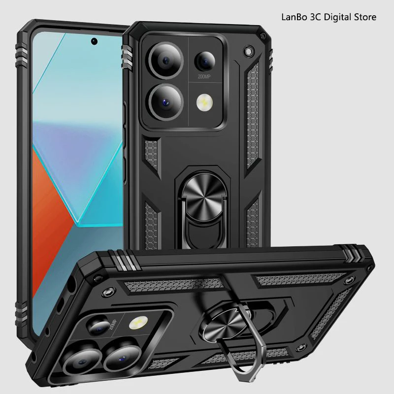 Mechanical wind anti drop bracket phone case suitable for Redmi Note 7 8 8T 9 9T 9S 10 10S 11 11S 12 12S 13 Pro