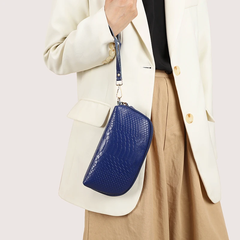 Serpentine Head Layer Cowhide Women's Purse Luxury Designer Handbag Fashion Brand Simple Purse Ladies Casual Tote Bag