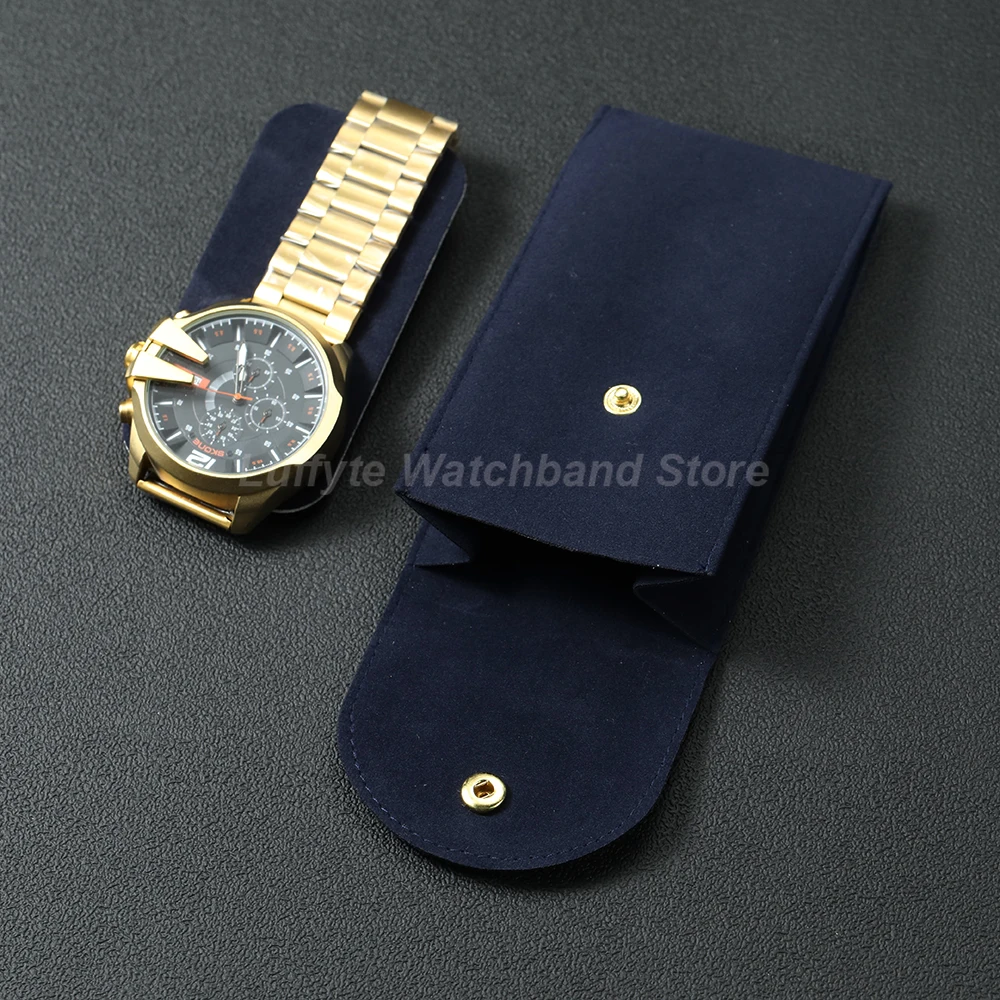 1pc Portable Flannelette Fabric Watch Pouch Storage Bag Single Watch Travel Organizer Display Pouch for Men and Women