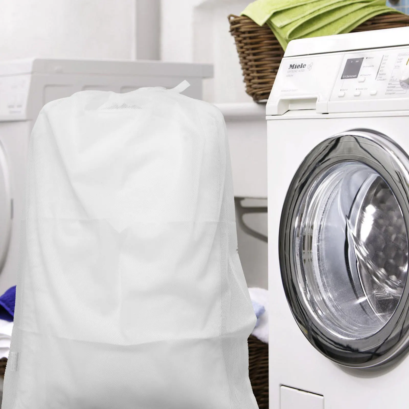 

Drawstring Laundry Mesh Bag Large Wash Bag for Home Travel Organizing Delicate Clothes Underwear Bra Knitwear Sweaters Baby