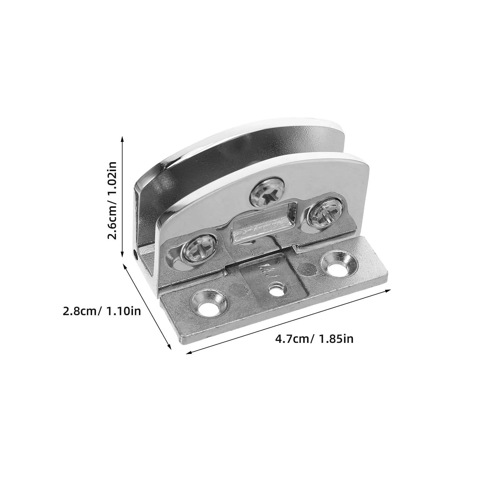 2Pcs Quiet Smooth Operation Glass Panel Hinge for Shower Room Glass Doors Kitchen Cabinets Showcase Display Cabinet Hinge Silver