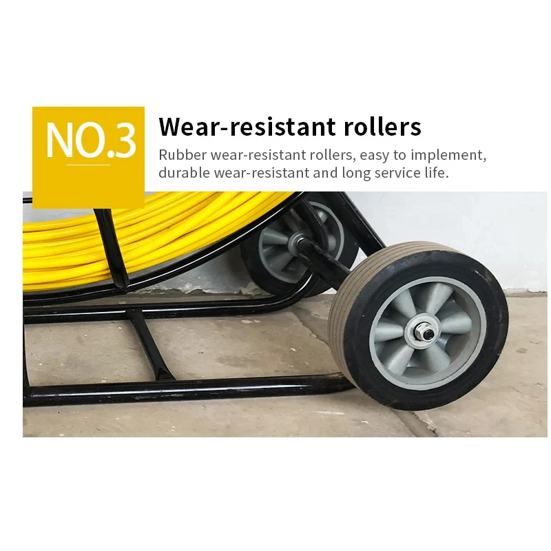 50m/100m Fiberglass Wire Cable Running Rod Duct Fish Tape Cable Puller Electrical Wire Running Rod Wheel 4/5/7mm