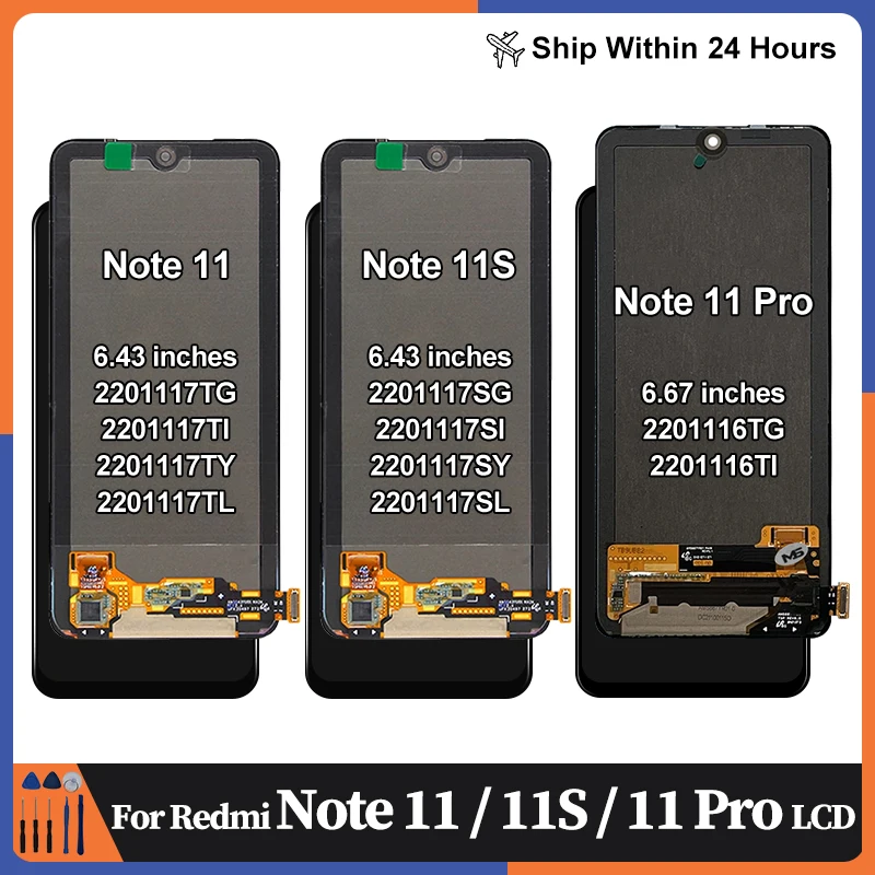 CHOICE AMOLED For Xiaomi Redmi Note 11 Pro LCD 2201117TG Display Touch Screen Digitizer For Redmi Note 11 4G LCD Replair Parts