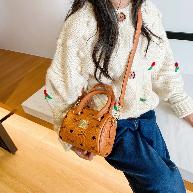 Qunq 2023 zimowa nowa dziewczęca torebka śliczna księżniczka z nadrukiem modna poduszka Mini torba Crossbody torby dla dzieci