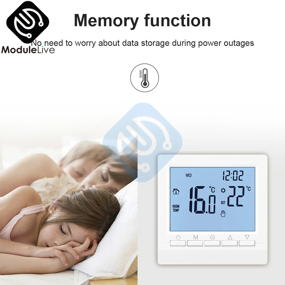 Digital Gas Boiler Thermostat 3A Weekly Programmable Room Indoor Temperature Controller Themoregulator