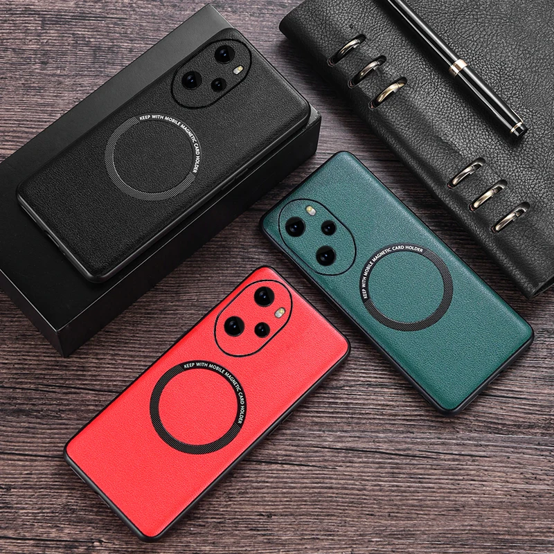 Leather Magsafe Case for Huawei Honor 100 Pro Silicone Protection Magnetic Charging Cover Honor100Pro MAA-AN00 MAA-AN10 Coque