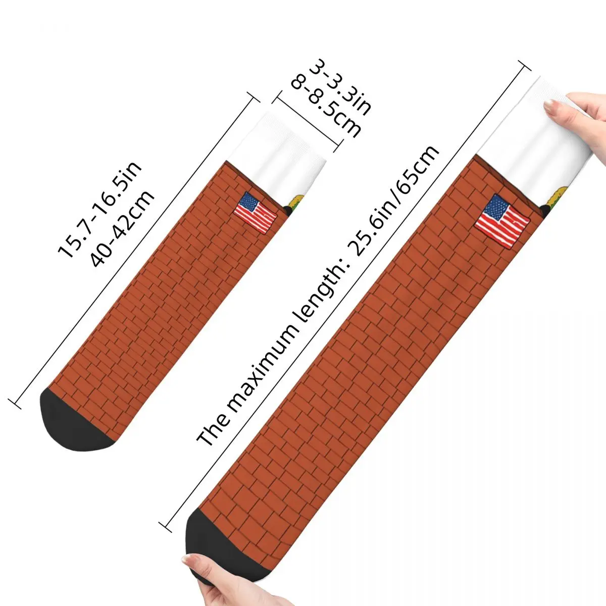 Funny Men's Socks Trump Build The Wall Vintage Pepe The Frog Harajuku Casual Crew Sock Gift Pattern Printed